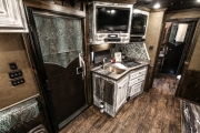 rustic turquoise trailer living quarters 02