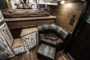 rustic turquoise trailer living quarters 04